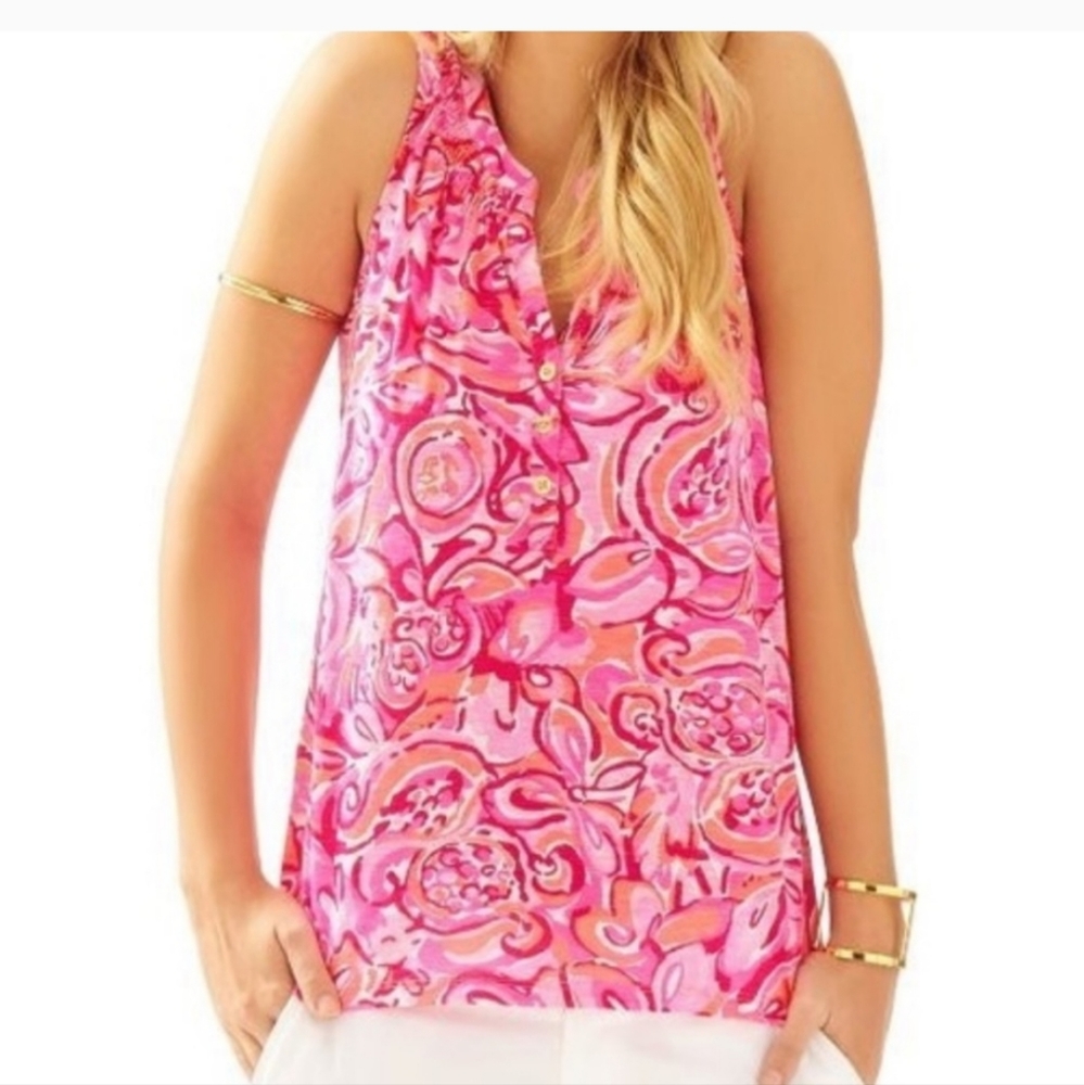 Lilly Pulitzer Essie Pink Pout Mango Salsa Essie Tank - small